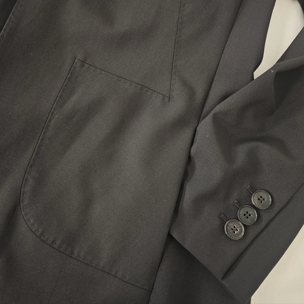 Lafayette 148 New York Virgin Wool Stretch Blazer Black Size 12